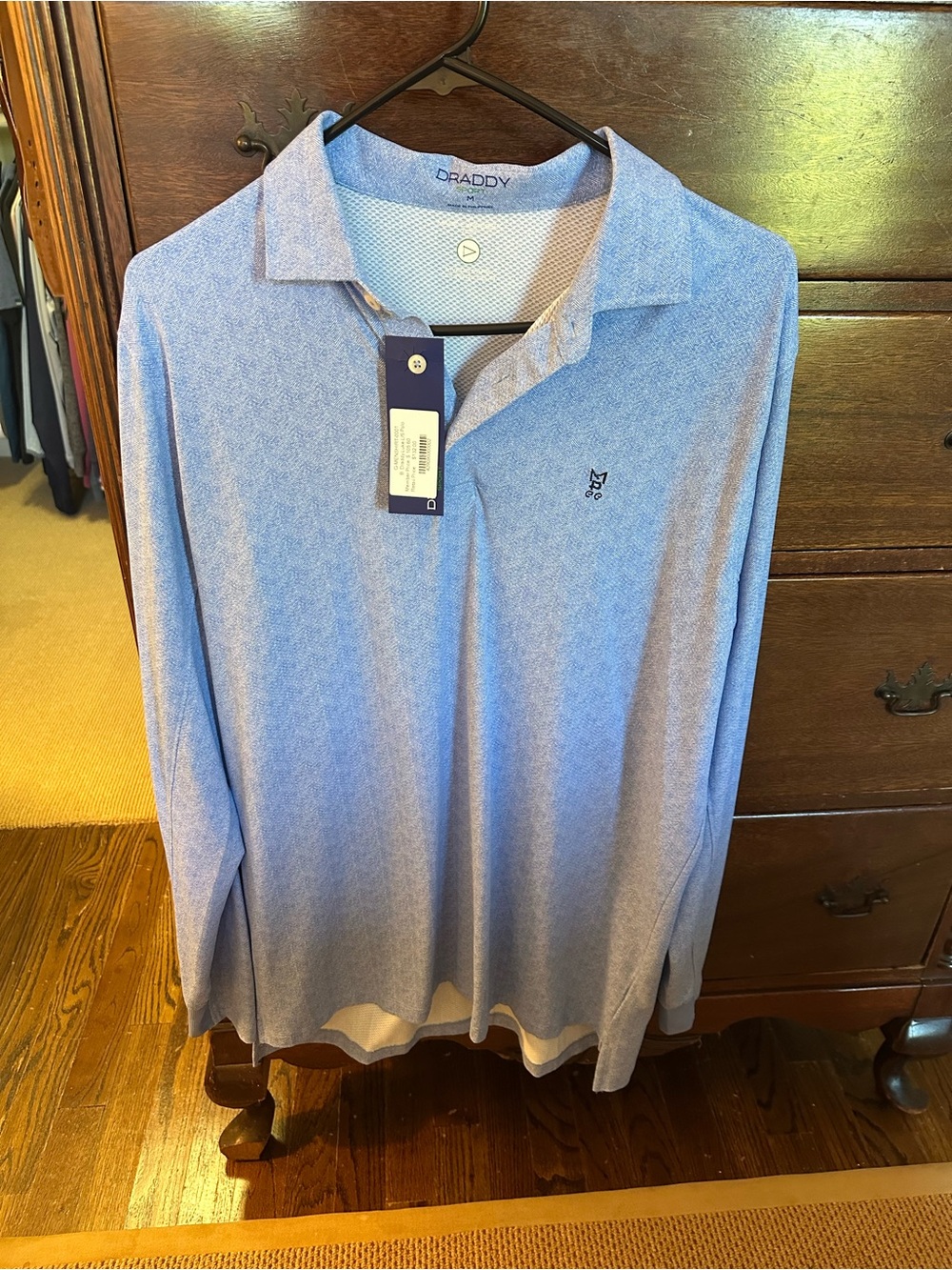 Men's Light Blue Long-Sleeve Polo